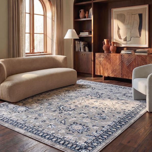 Parker 8 ft. x 10 ft. Gray/Navy Persian Area Rug