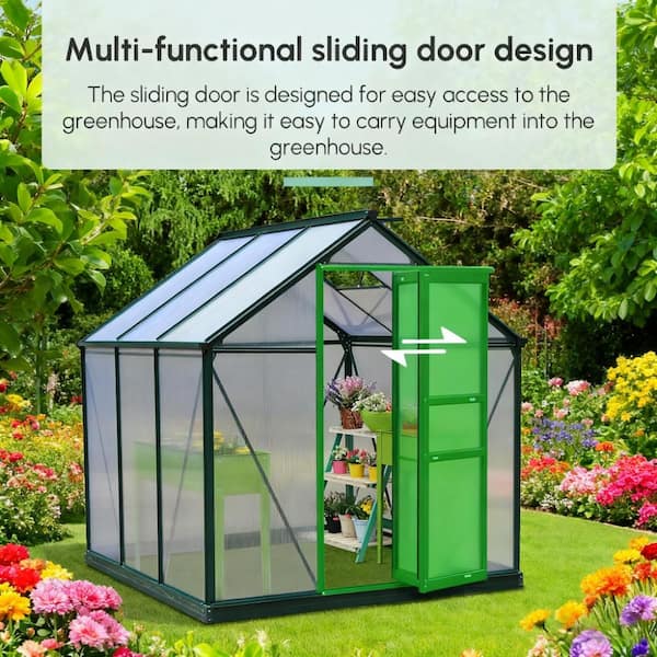 Tenleaf 74.75 in. W x 75.5 in. D x 79.25 in. H Green Aluminum