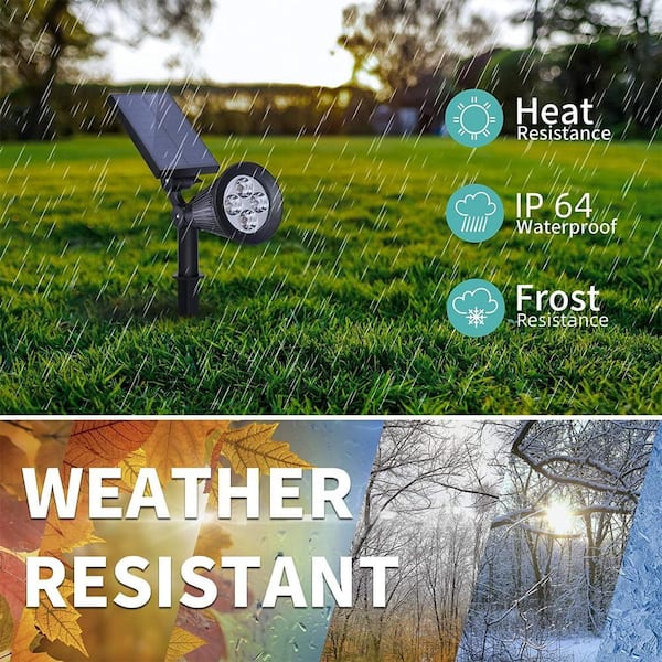 Kasonic Solar Spot Lights 2 Pack – Daylight & Warm White, Waterproof Outdoor
