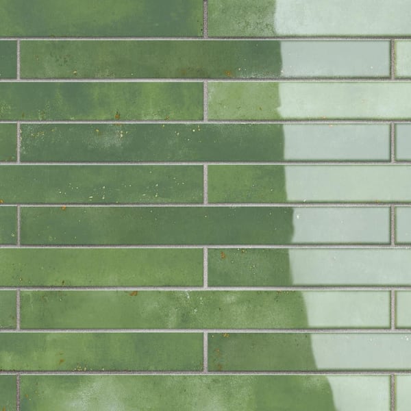 Scottsdale Green 2 in. x 18 in. Porcelain Floor and Wall Tile (7.42 sq. ft. /Case)