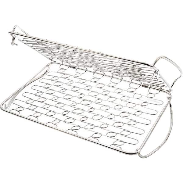 KUUMA 15 in. x 9 in. x 1 in. Fish Basket for Delicate Foods in Stainless Steel