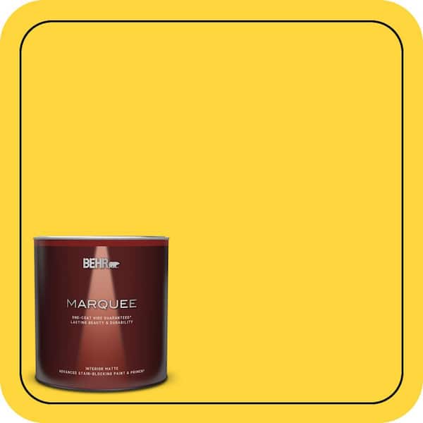 BEHR MARQUEE 1 qt. #380B-6 Lemon Tart Matte Interior Paint & Primer