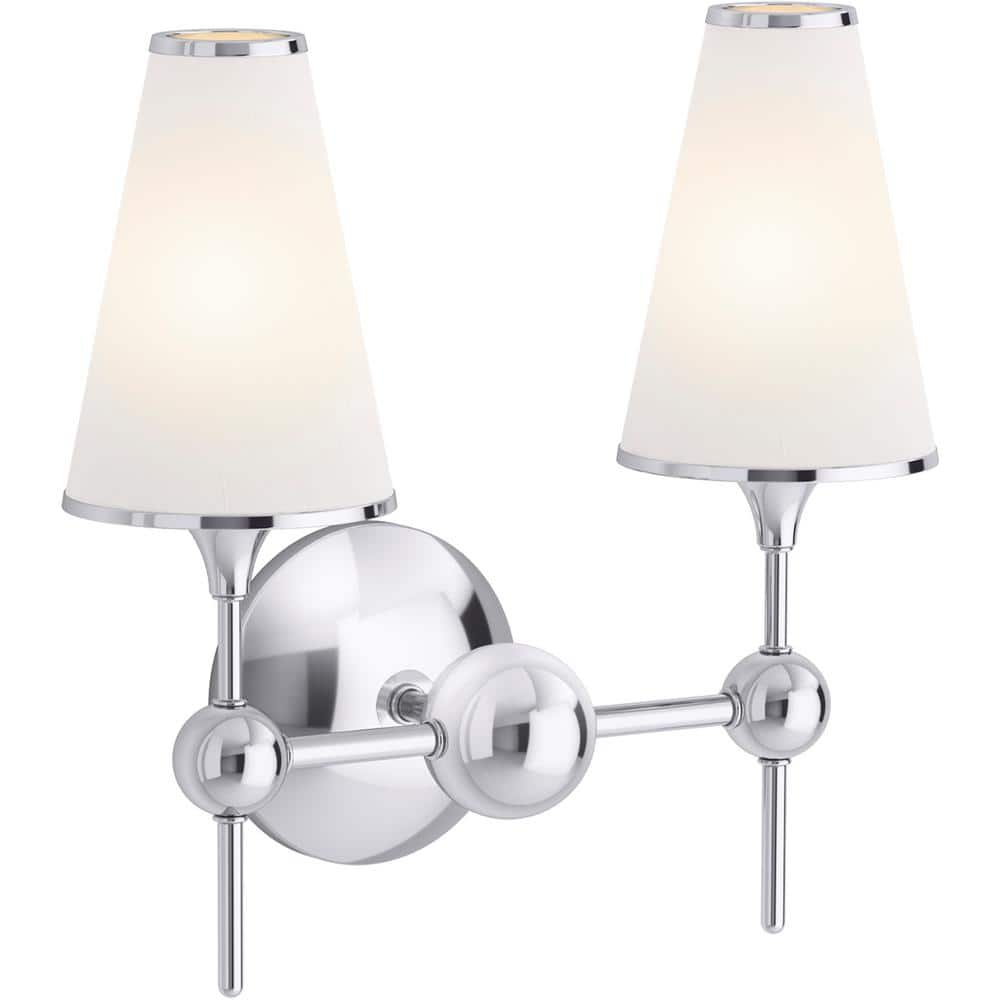 Parohn Chrome Direct Wired Electric Two-Light Sconce