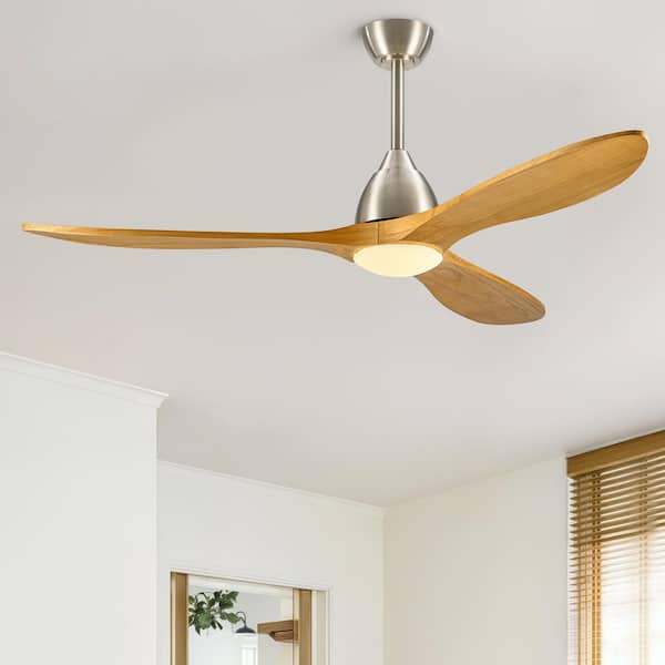 60 in. Smart Indoor Brushed Nickel Standard Ceiling Fan with Dimmable Integrated LED and Remote Included