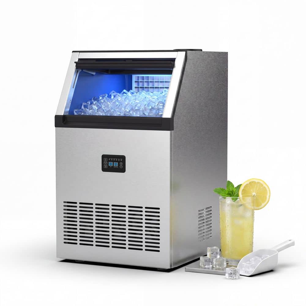 16.93 in. 160 lb. Full Size Cube Freestanding Commercial Ice Maker in Silver with 40 lb. Storage, Self-Cleaning price history on PriceWatchPro