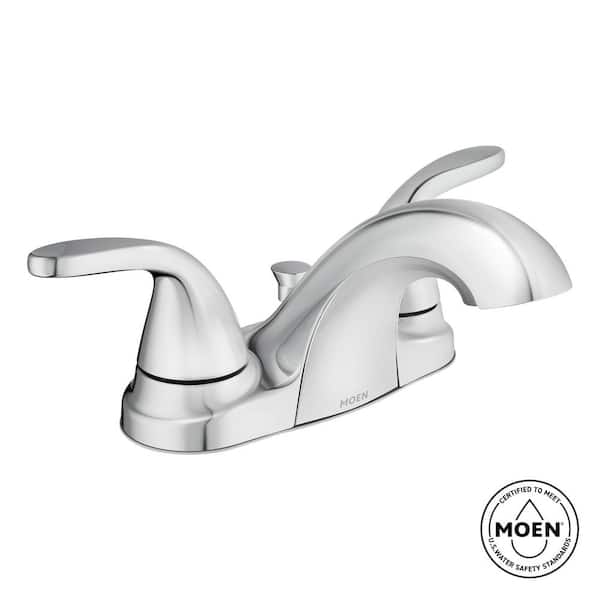 MOEN Adler 4 in. Centerset 2-Handle Low-Arc Bathroom Faucet in Chrome