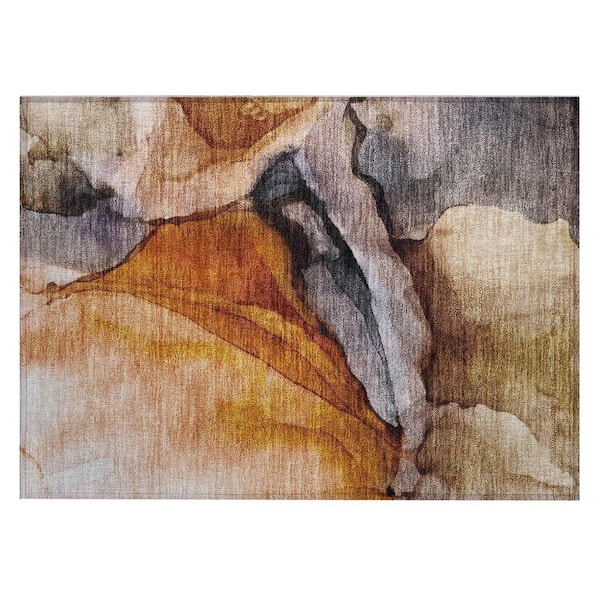 Chantille Machine Washable Indoor/Outdoor Abstract ACN1937 Paprika 2 ft. x 3 ft. Accent Rug