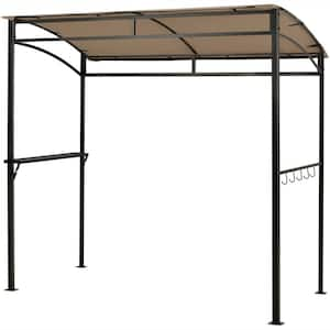 7 ft. x 7 ft. Grill Gazebo with Serving Shelf and Storage Hooks in Brown