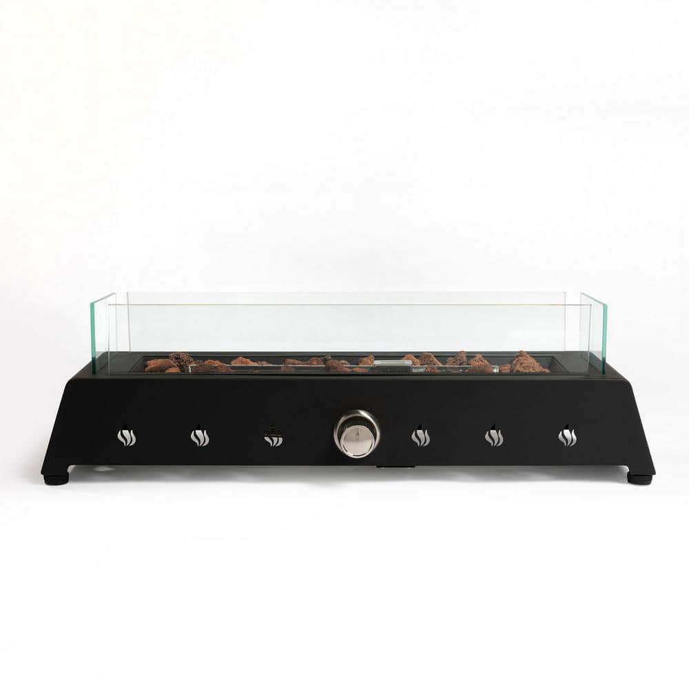 28 in. Outdoor Portable Propane Gas Tabletop Fire Pit with Quick Connect Jo