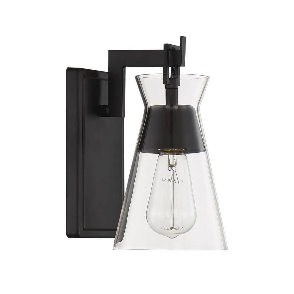 Matte Black Mid-Century Modern Dimmable Wall Sconce