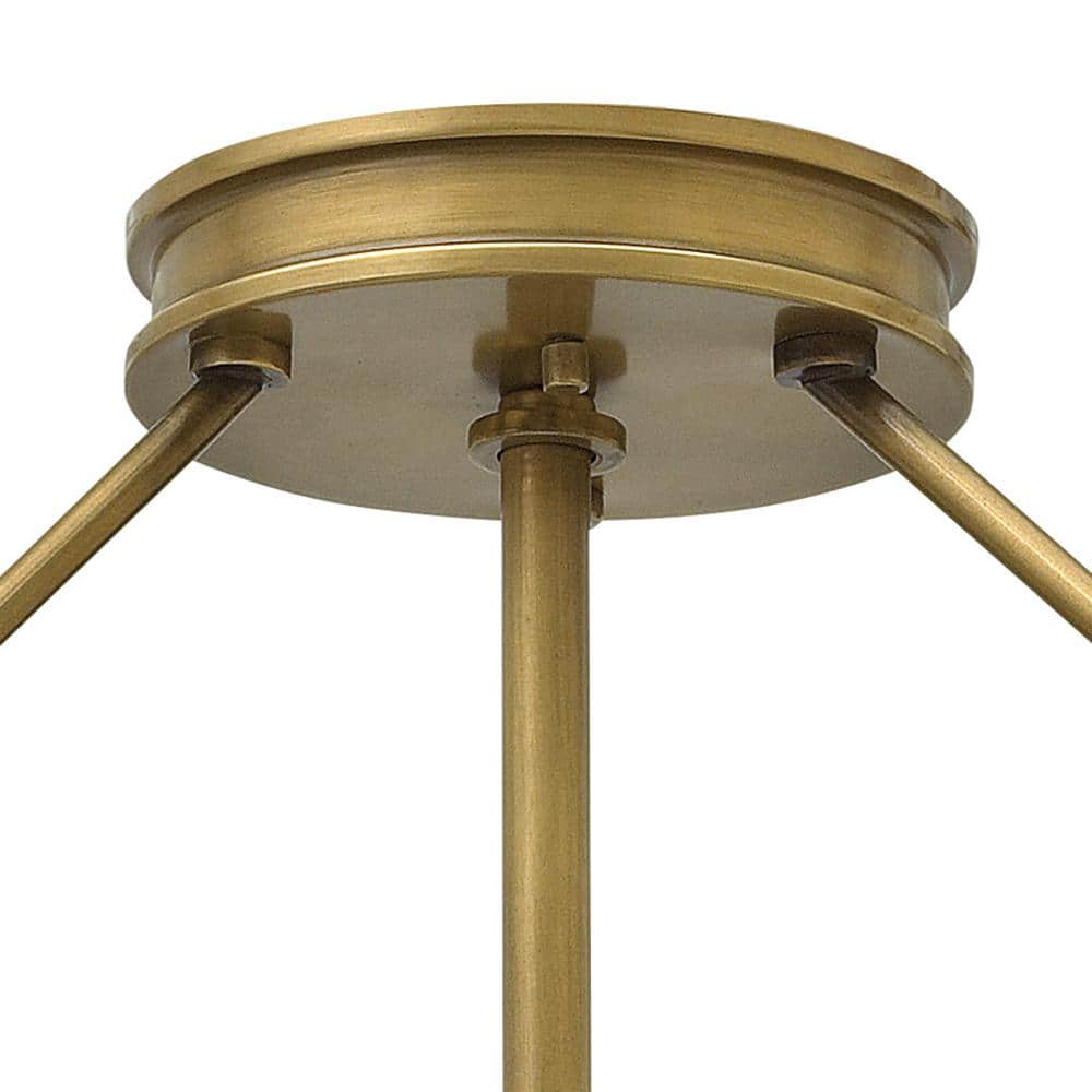 Heritage Brass 4-Light Etched Opal Glass Medium Semi-Flush Mount