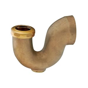 2 in. x 1-1/2 in. NY Regular Trap with Drain Plug for Tubular Drain Applications, Brass