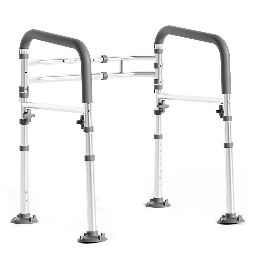 Height-Adjustable Toilet Safety Rail with Padded Handles and Non-Slip Feet for Seniors Disabled Pregnant Gray 1 Piece price history on PriceWatchPro