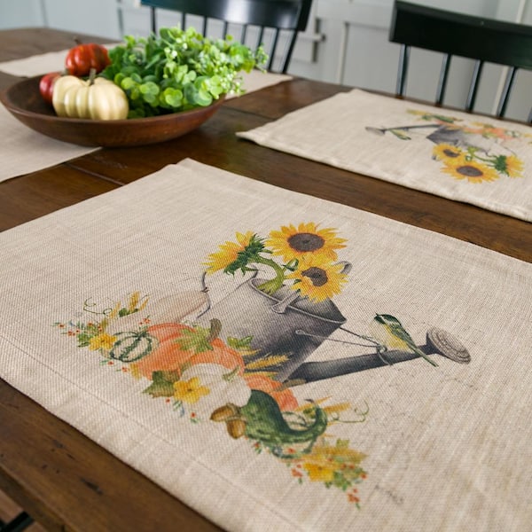 Sunflower Valley Tablecloth /, Floral 100% Cotton, Size 54x54 | April Cornell