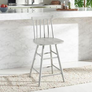 May 25 in. Grey Mid-Back Wood Frame Counter Stool with Foot Rest