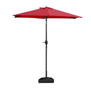 7.5 ft. Aluminium Market Tilt Patio Umbrella in Red with Mobile Base