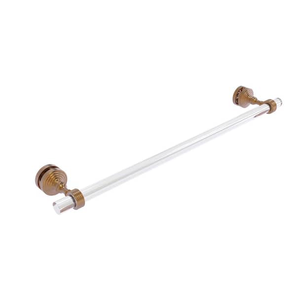 Allied Brass Pacific Grove Collection 24 in. Over-the-Door Single Towel Bar in Brushed Bronze with Groovy Accents