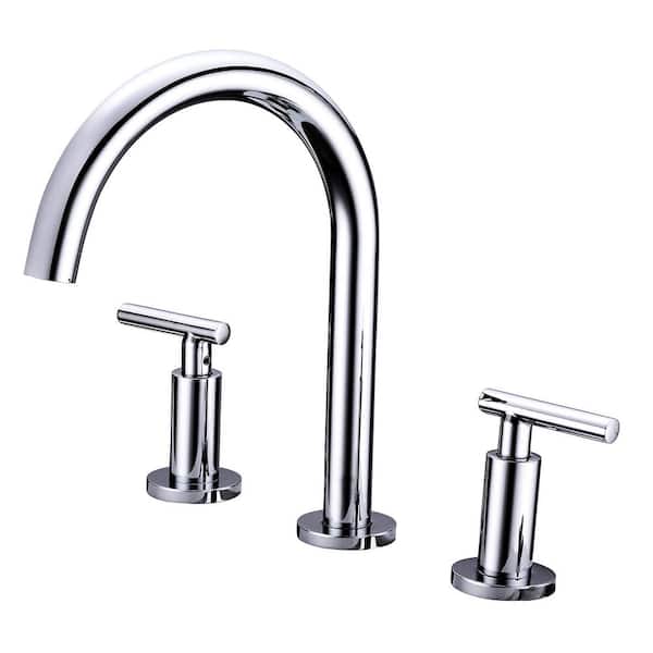 Satico Widespread 2-Handle High Arc Bathroom Faucet in Chrome