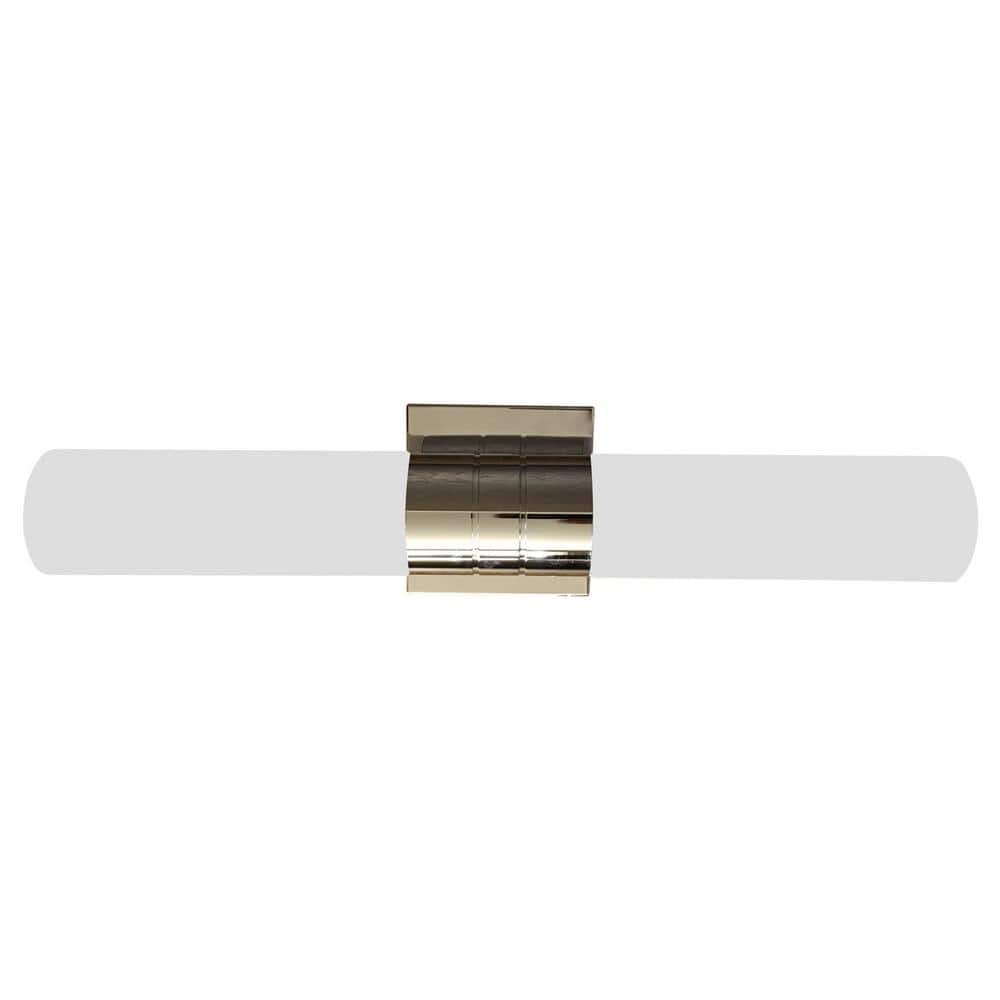 5 in. 2-Light Chrome Vanity Light with White Opal Glass Shade