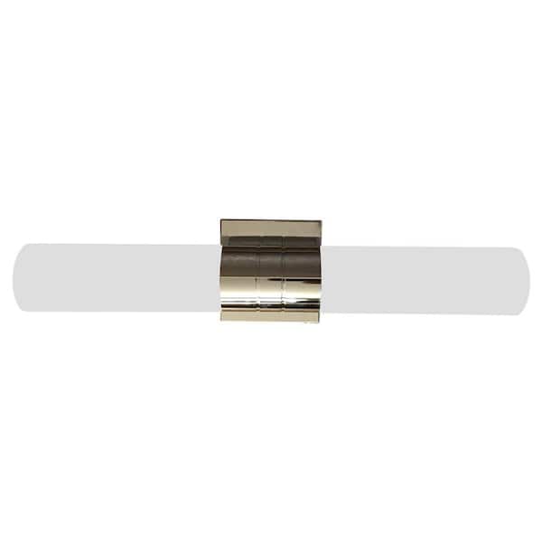 Unbranded 5 in. 2-Light Chrome Vanity Light with White Opal Glass Shade