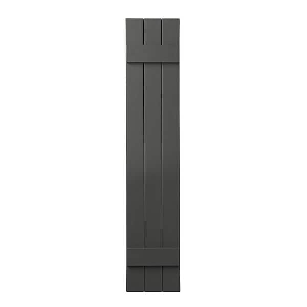 Ply Gem 11 in. x 51 in. Polypropylene Plastic 3-Board Closed Board and Batten Shutters Pair in Spanish Moss