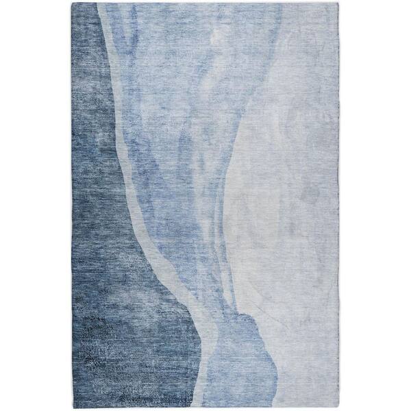 Dream Shag Premium Machine Washable Abstract ADS667 Blue 10 ft. x 14 ft. Area Rug