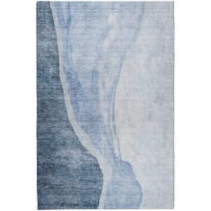 Dream Shag Premium Machine Washable Abstract ADS667 Blue 9 ft. x 12 ft. Area Rug