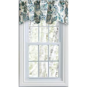 Wynette 16 in. L Cotton Lined Scallop Valance in Blue