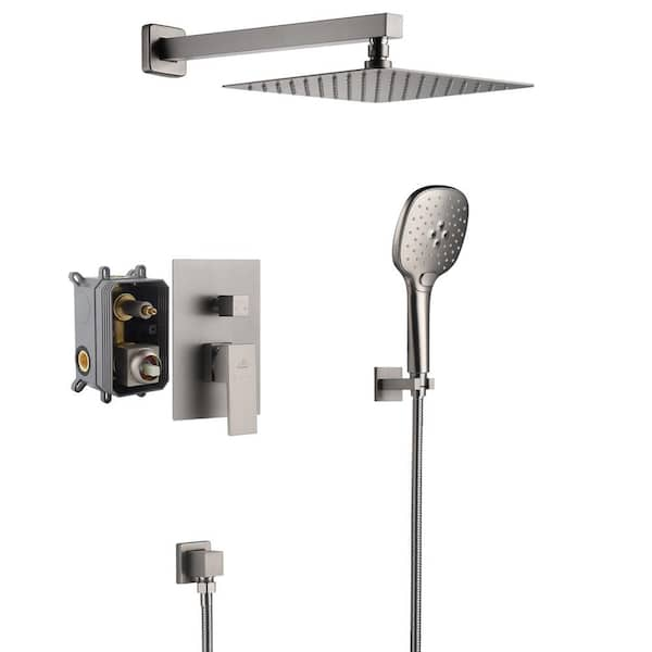 CASAINC 3-Spray Patterns With 10 In. Wall Mount Dual Shower Heads With ...