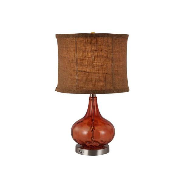 Rely-A-Light Aurora 19-1/2 in. Amber Table Lamp with Emergency Light