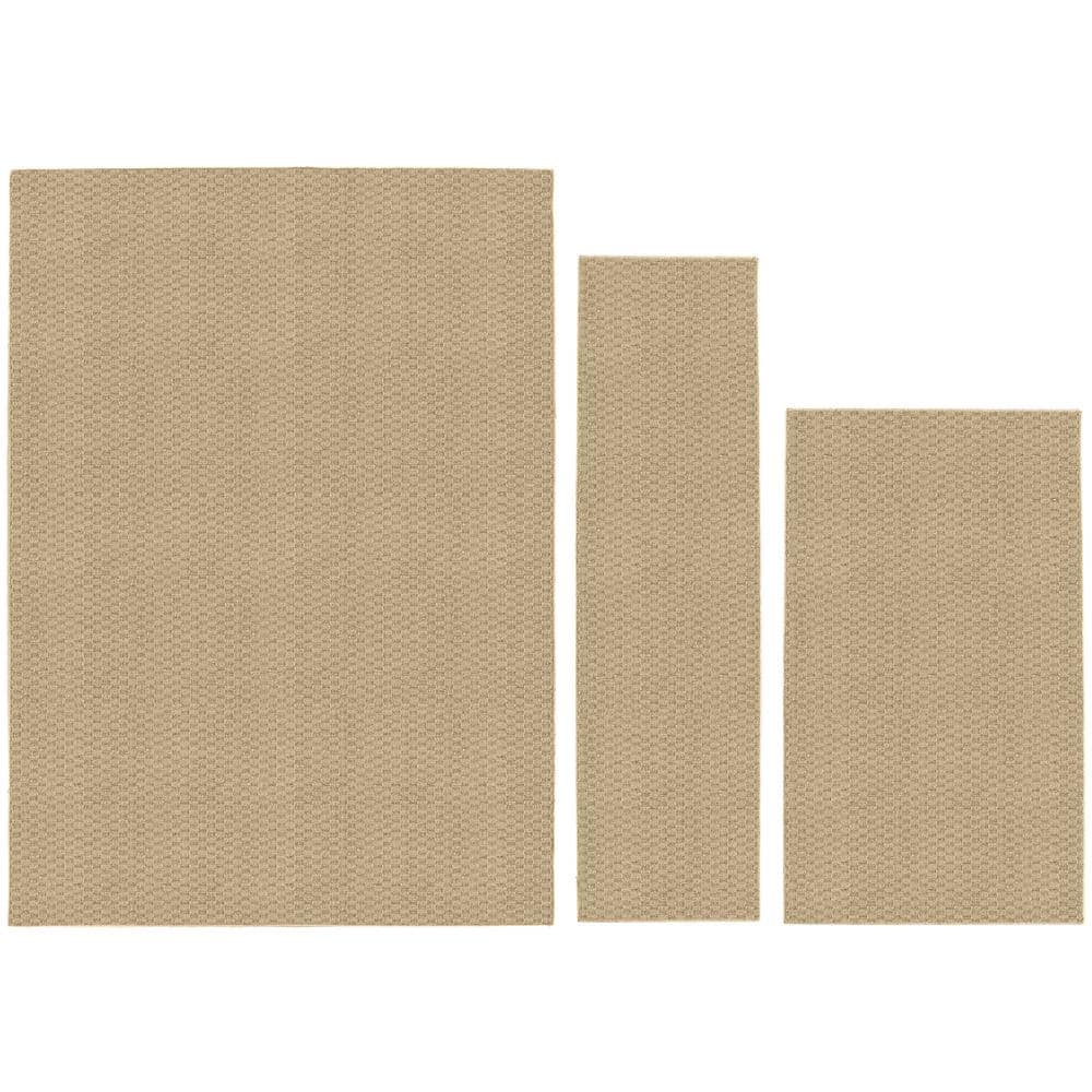 Garland Rug Town Square Tan 5 ft. x 7 ft. (3-Piece) Rug Set ...