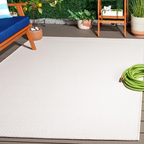 Sisal All-Weather Ivory 7 ft. x 7 ft. Solid Woven Indoor/Outdoor Square Area Rug