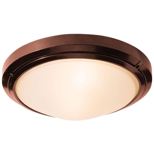 Access Lighting Oceanus 2-Light Bronze Outdoor Flush/Wall Mount with Frosted Glass Shade