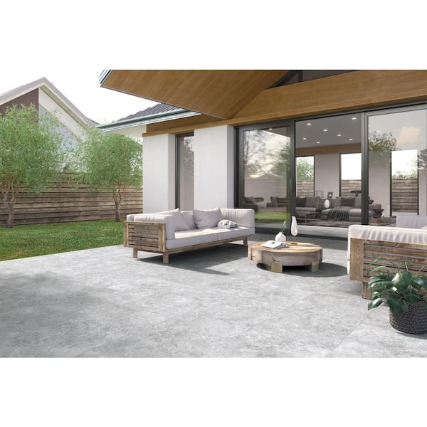 Stellar Silver 24 in. x 48 in. Matte Porcelain Travertine Look Floor and Wall Tile (16 sq. ft./Case)