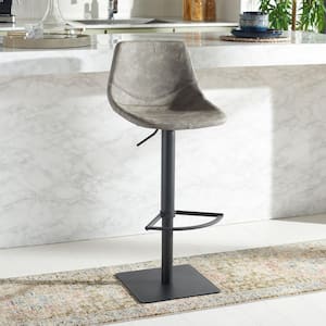 Kynlee Gray Leather Bar Stool