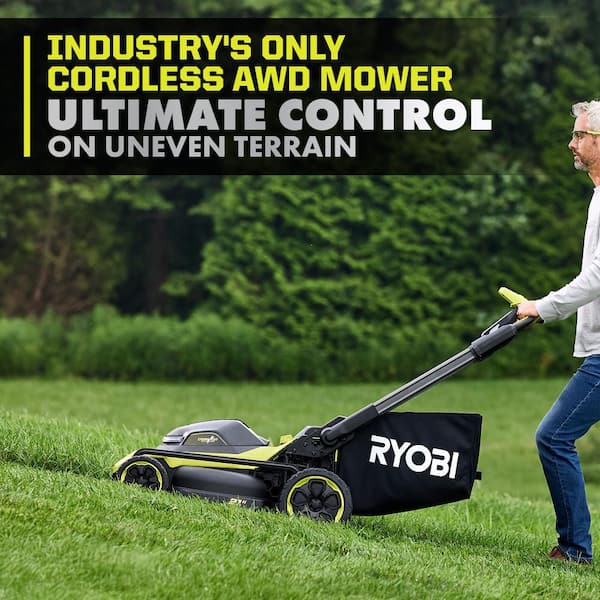 RYOBI 40V HP 21 in. Brushless Cordless Cross Cut Self-Propelled RYOBI 40V HP 21 in. Brushless Cordless Cross Cut Self-Propelled