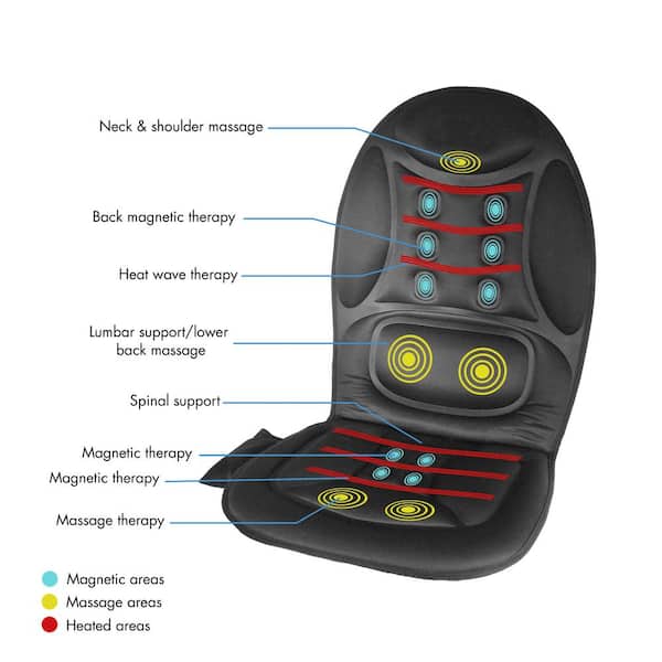 Car Electric Massage Back Cushion Soft Relief Vertebral Pain Lumbar Cushion  Waist Support Massage Seat Pillow Home Office Chair