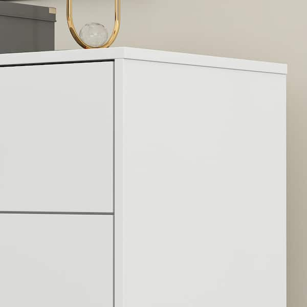 FUFU&GAGA 7-Drawer White Chest of Drawers, 31.5 in H-55.9 in W