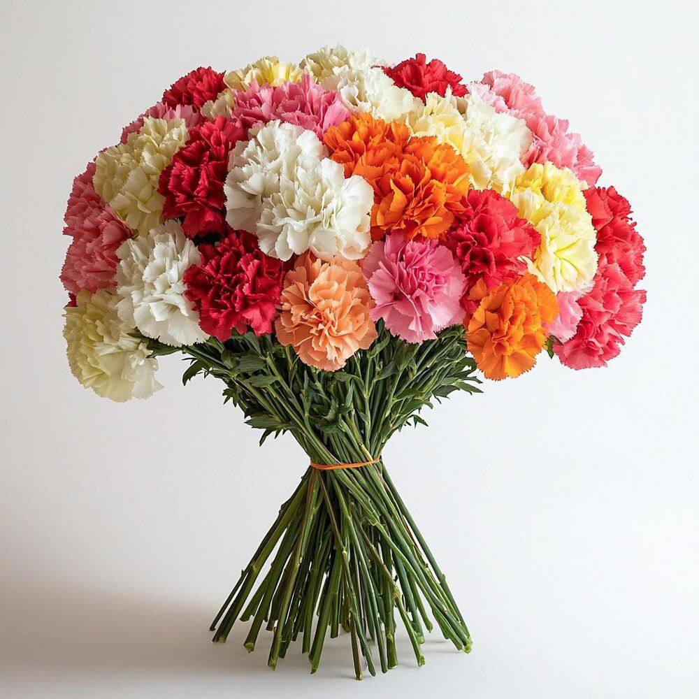 Globalrose Fresh Assorted Carnations Valentine's Day Flowers (100 Stems ...