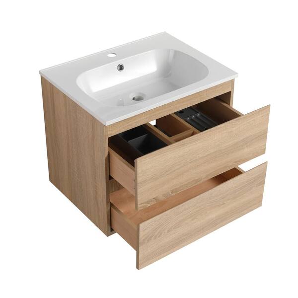 20 Modern Floating Bathroom Vanity with Single Sink and Shelf Space  Saving-Wehomz