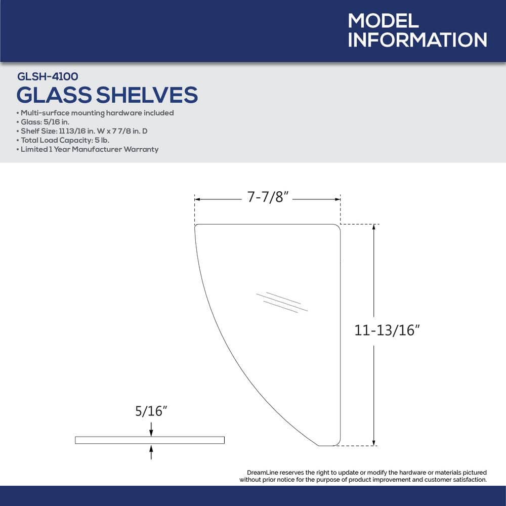 Chrome Floating Corner Glass Wall Shelf