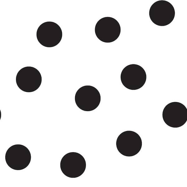 Black Dots Vinyl Peel and Stick Wallpaper Roll (Covers 28 sq. ft.)