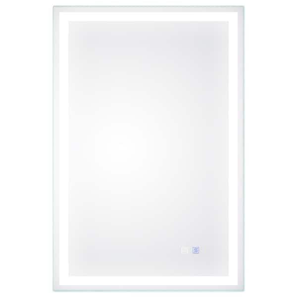 ANTFURN 24 in. W x 36 in. H Large Rectangular Frameless Anti-Fog Touch Sensor Wall Bathroom Vanity Mirror in Roasted white