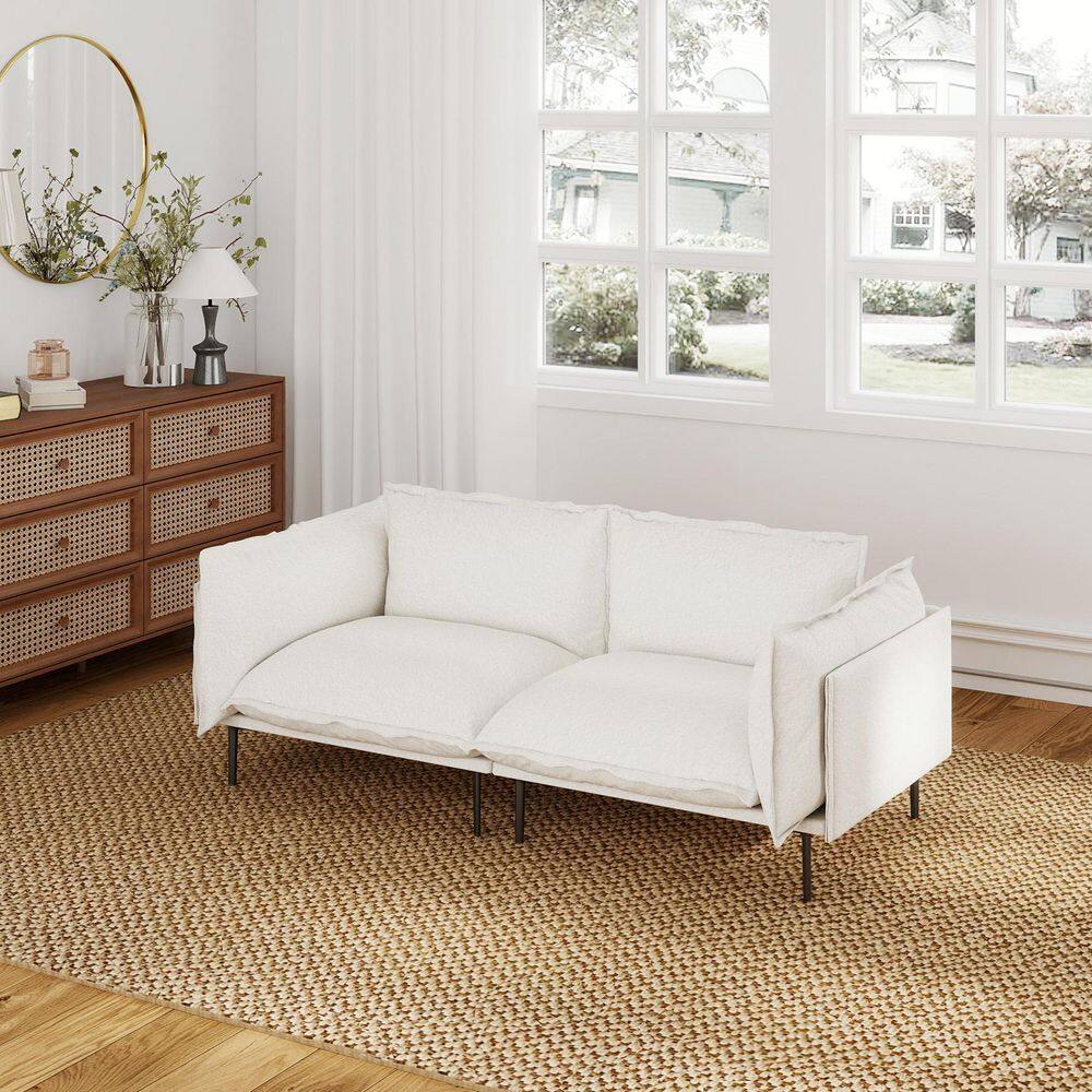 Lawson 75 in. Loveseat Tapered Arm Velvet Modular Sectional Sofa, Cloud for Home, Bedroom, Office in Beige price history on PriceWatchPro