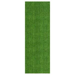 Evergreen Collection Waterproof Solid 3 ft. x 37 ft. Indoor/Outdoor (2'7" x 37') Green Artificial Grass Runner Rug