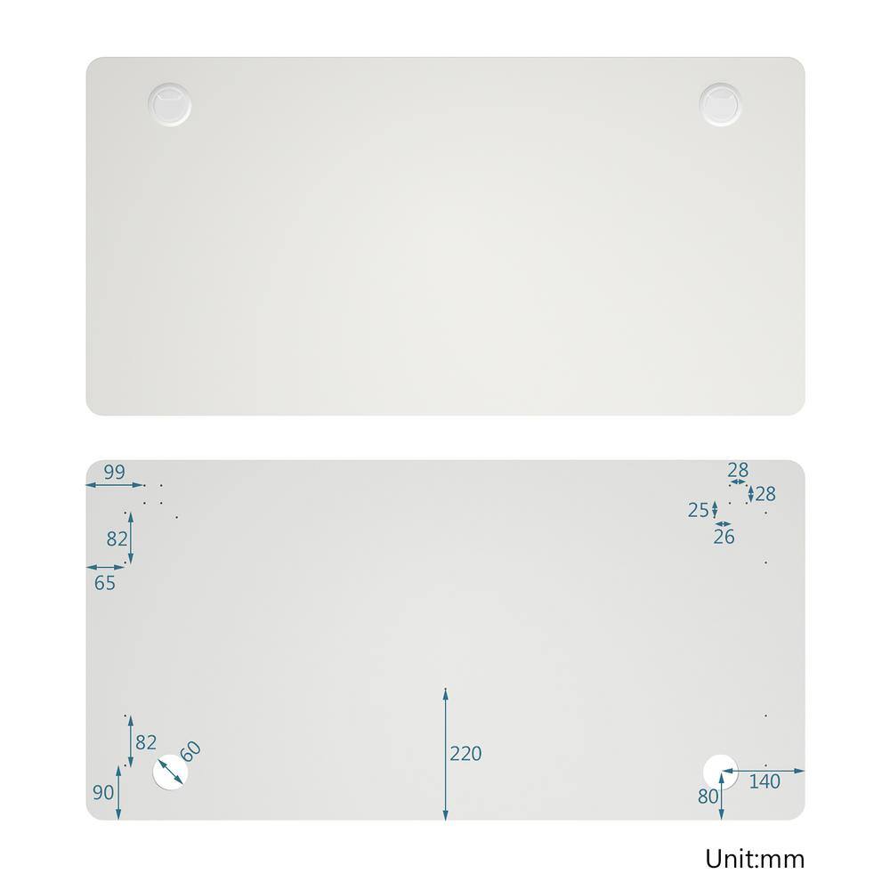 Versatile 48'' x 24'' White Rectangular Wood Desktop