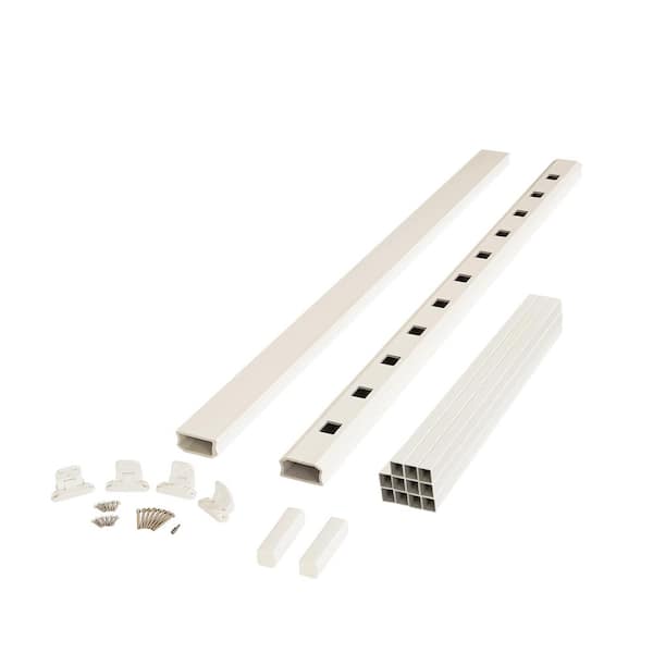 Fiberon BRIO 42 in. x 72 in. (Actual: 42 in. x 70 in.) White PVC Composite Stair Railing Kit w/Square Composite Balusters