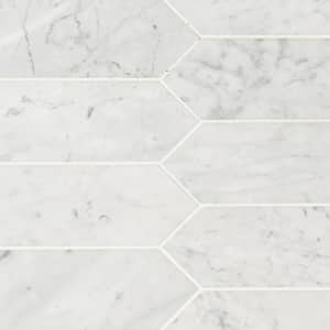 Carrara White Picket 10.63 in. x 12 in. Honed Marble Floor and Wall Tile (8.9 sq. ft./Case)