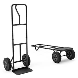 660 lbs. Capacity P-Handle Hand Truck with Foldable Load Plate for Warehouse Garage
