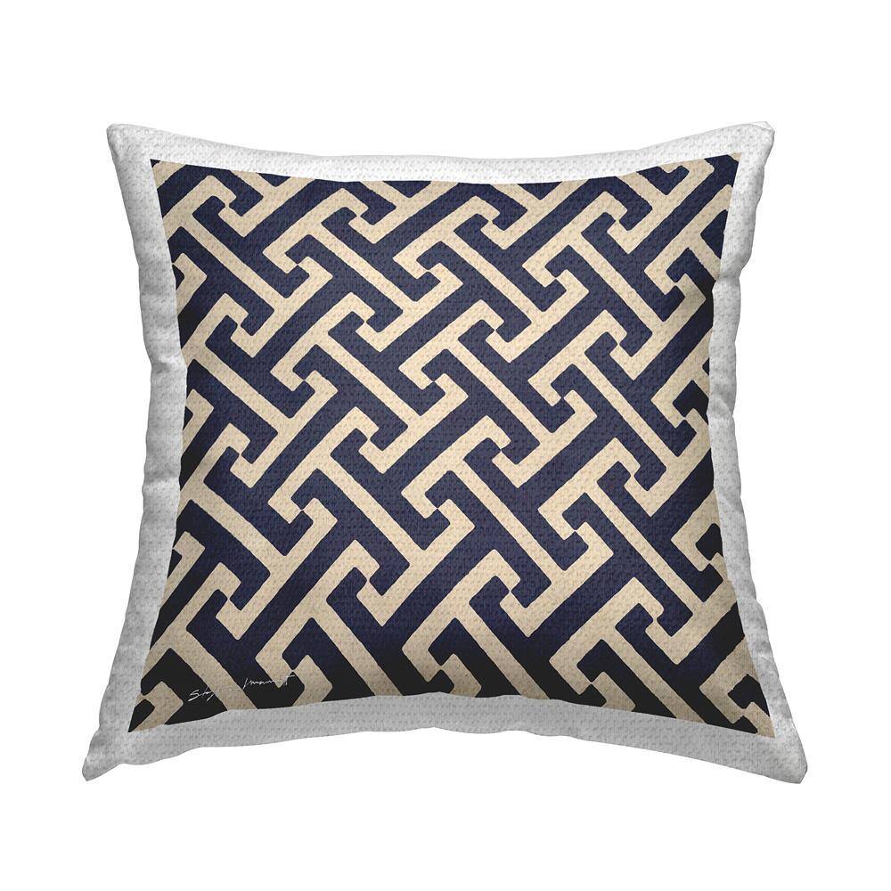Modern Geometric Links Pattern Blue Square Outdoor Throw Pillow price history on PriceWatchPro